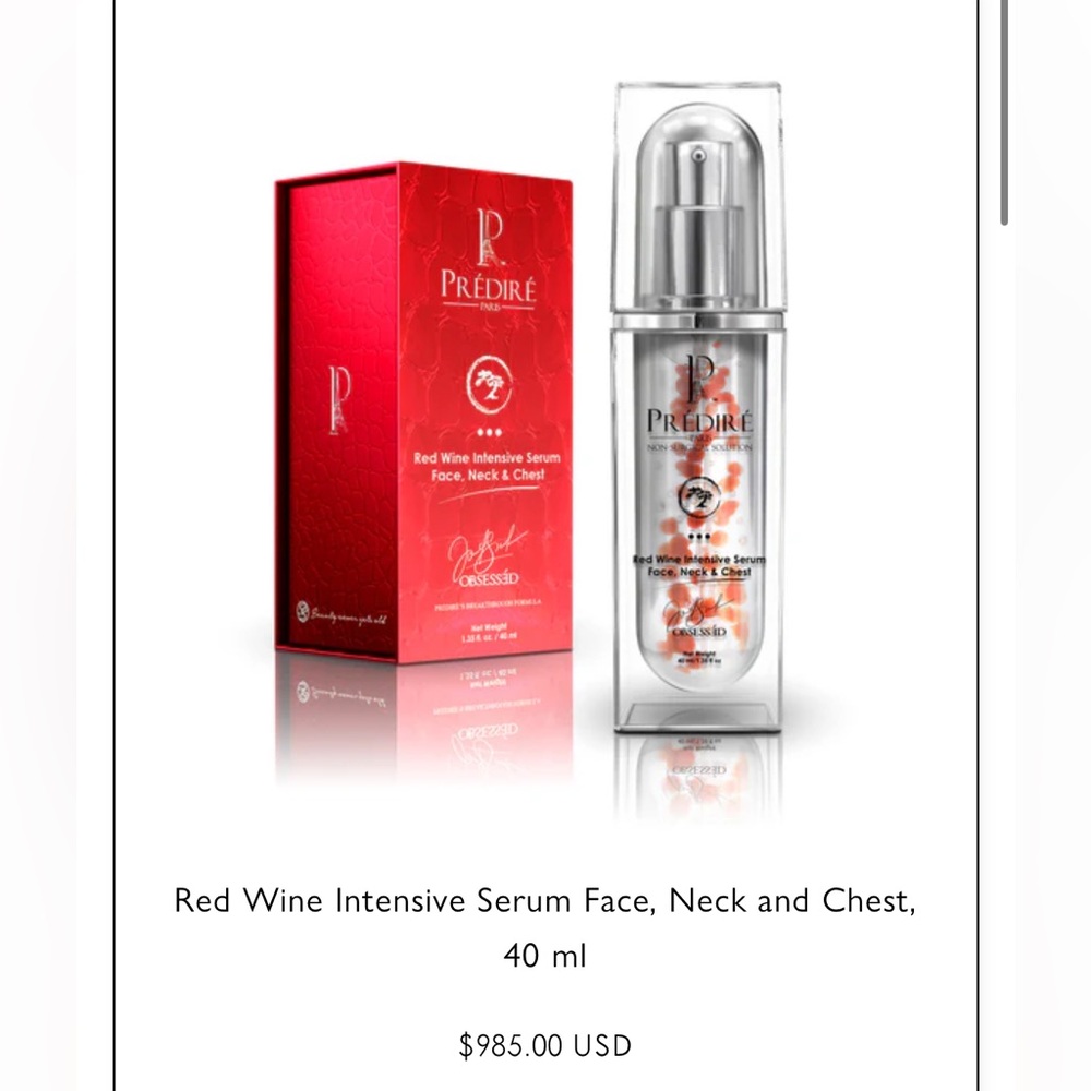 Predire Red  Wine Serum Face Neck And Decolllete